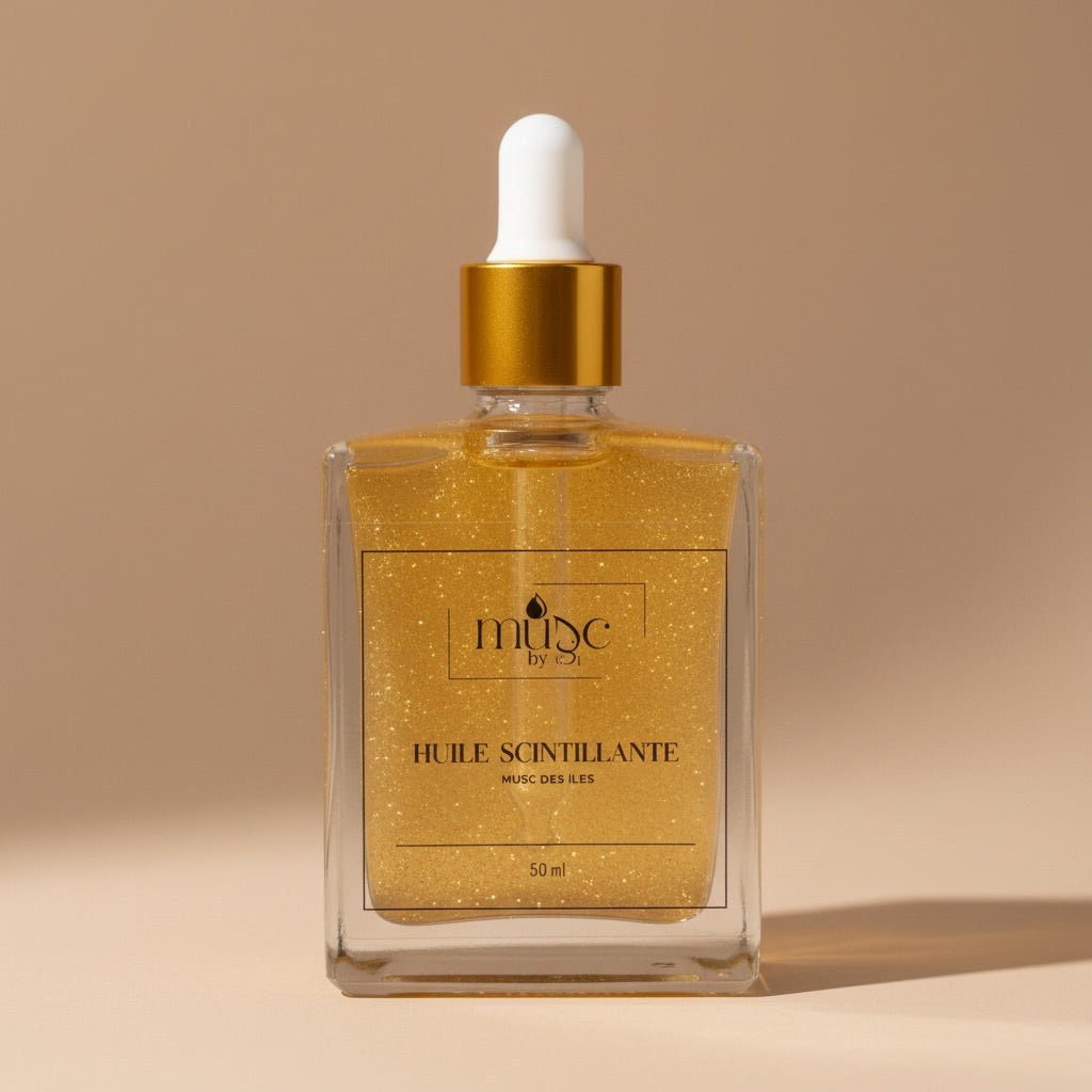 ✨ Huile Sèche Scintillante – Musc des Îles ✨